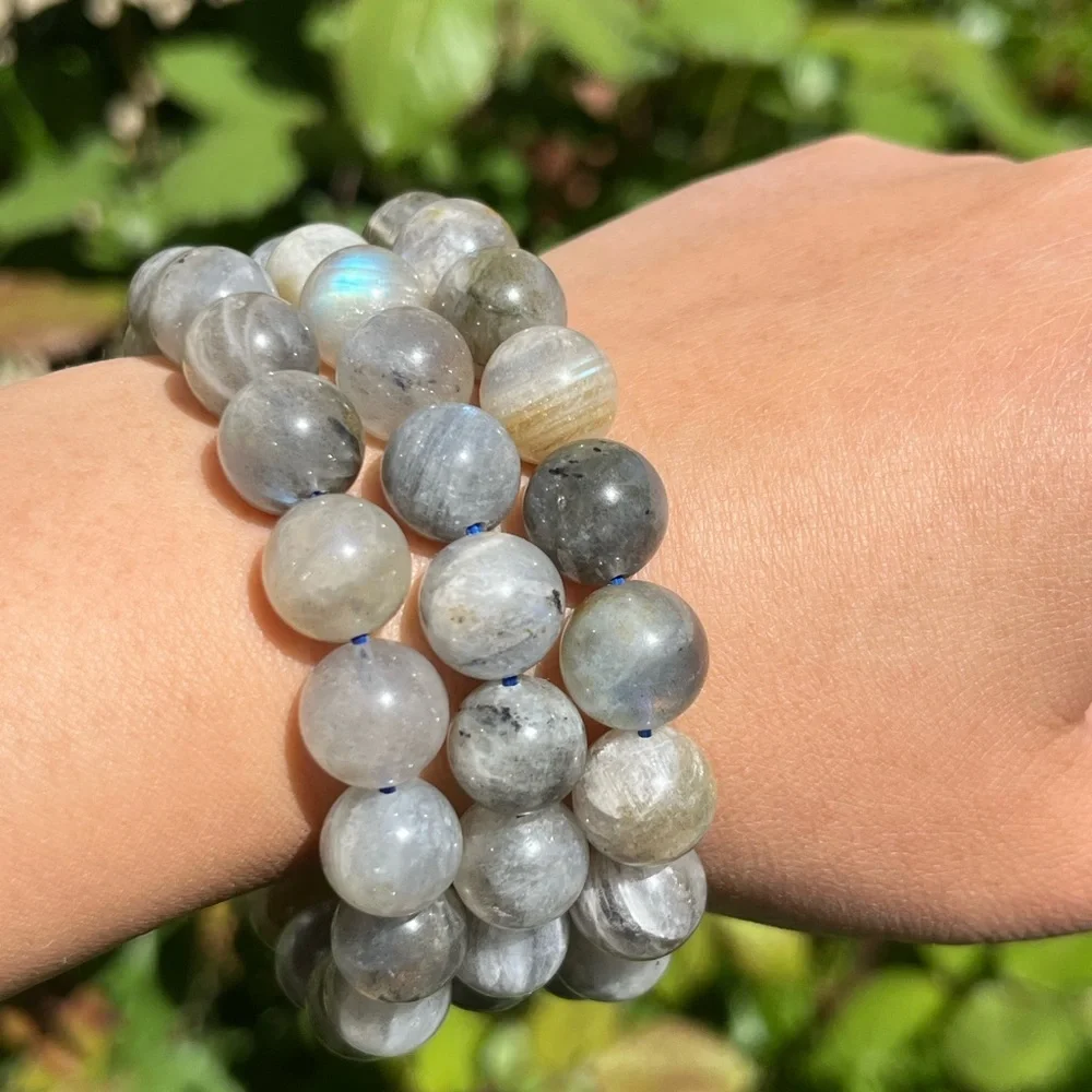 11mm‎ stretchable labradorite bracelet